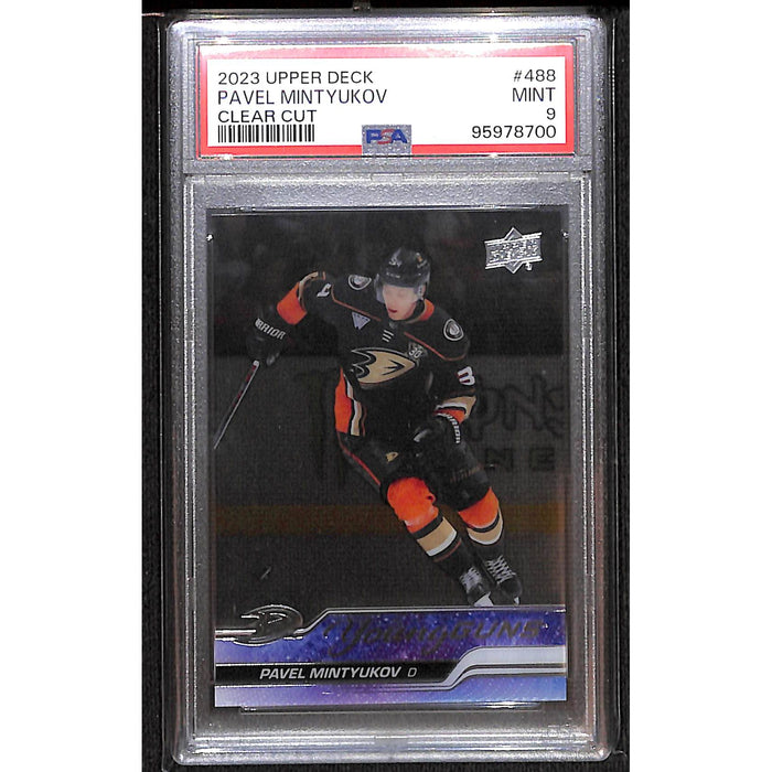 2023 Upper Deck Young Guns Clear Cut #488 Pavel Mintyukov PSA 9 MINT