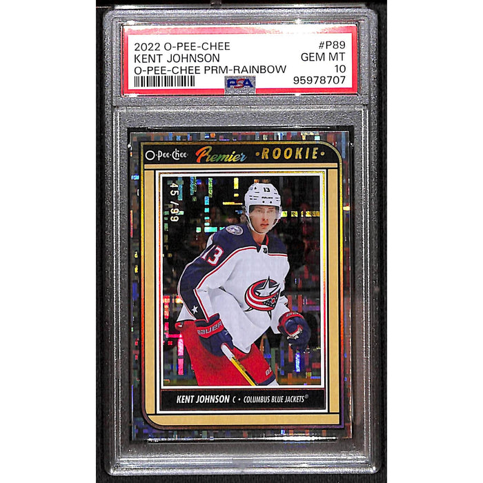 2022 O-PEE-CHEE PRM Rainbow #P89 Kent Johnson PSA 10 GEM MT