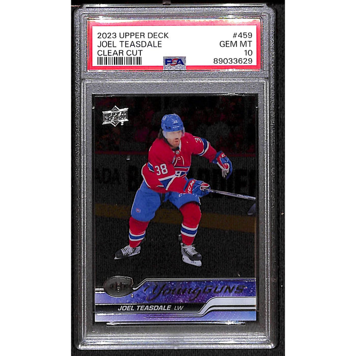 2023 Upper Deck Young Guns Clear Cut #459 Joel Teasdale PSA 10 GEM MT