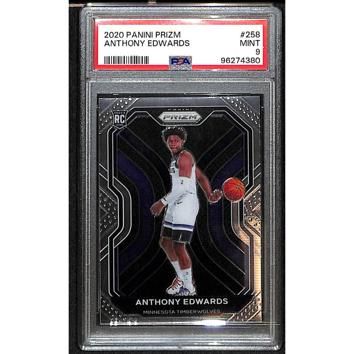 2020-21 Panini Prizm Basketball Base Rookie #258 Anthony Edwards PSA 9 MINT