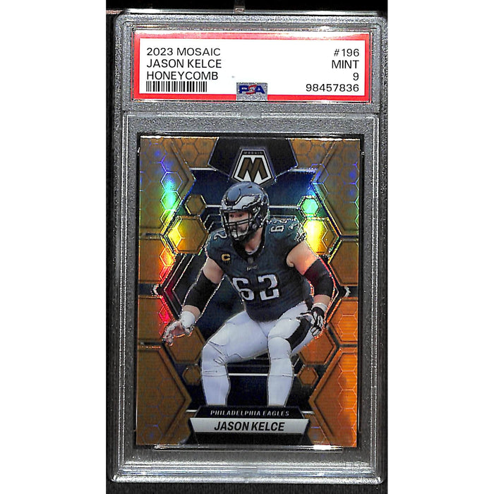 2023 Panini Mosaic Football Honeycomb #196 Jason Kelce PSA 9 MINT