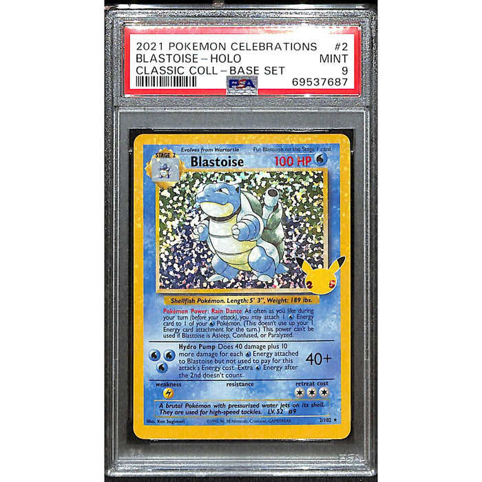 2021 Pokemon Celebrations Classic Collections Base Set #2 Blastoise Holo PSA 9