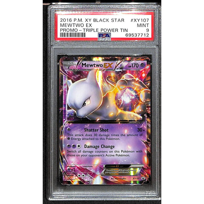 2016 Pokemon XY Black Star Promo Triple Power Tin Mewtwo EX #XY107 PSA 9 MINT