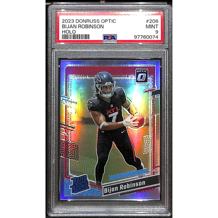 2023 Panini Donruss Optic Football Rated Rookie Holo #206 Bijan Robinson PSA 9 MINT