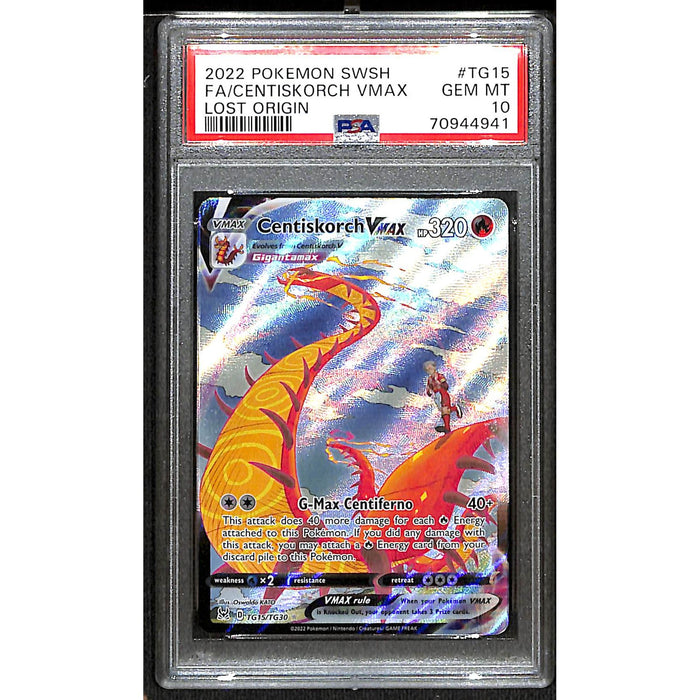 2022 Pokémon SWSH Lost Origin Full Art #TG15 Centiskorch Vmax PSA 10