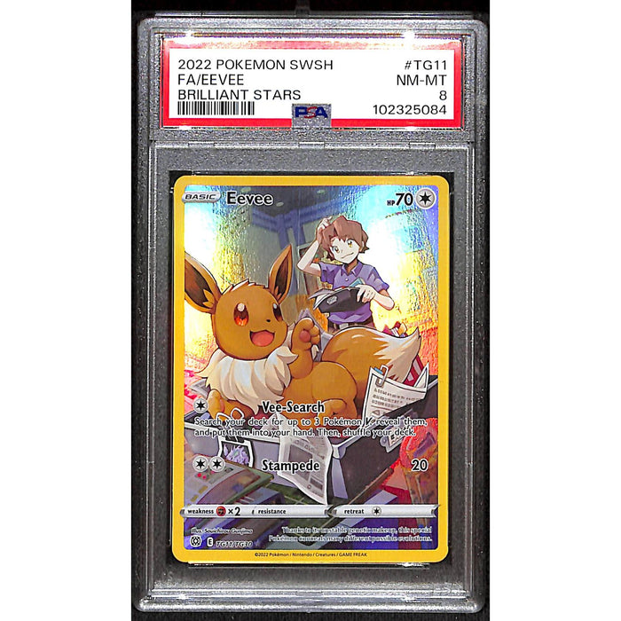 2022 Pokémon Sword & Shield Brilliant Stars Full Art #TG11 Eevee PSA 8