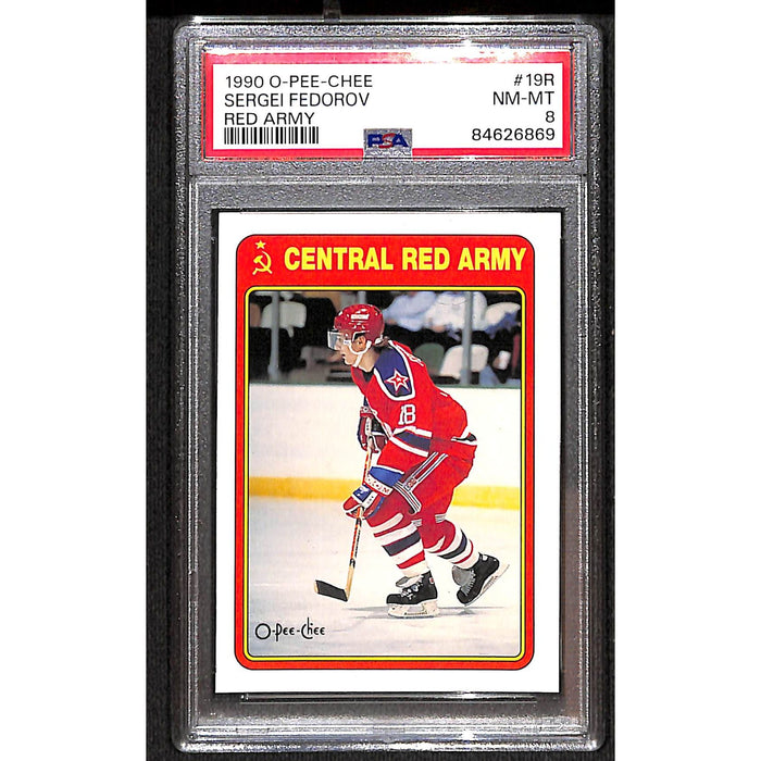 1990 O-PEE-CHEE Red Army #19R Sergei Fedorov PSA 8 NM-MT