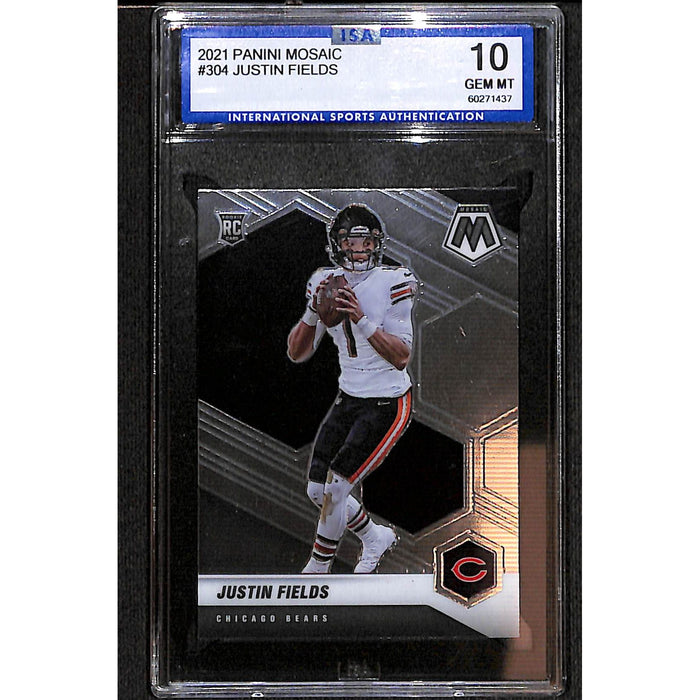 2021 Panini Mosaic #304 Justin Fields ISA 10 Gem MT