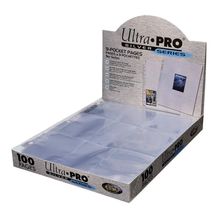 Ultra Pro 9-Pocket Silver Series 100 Count Pages for Standard Size Cards