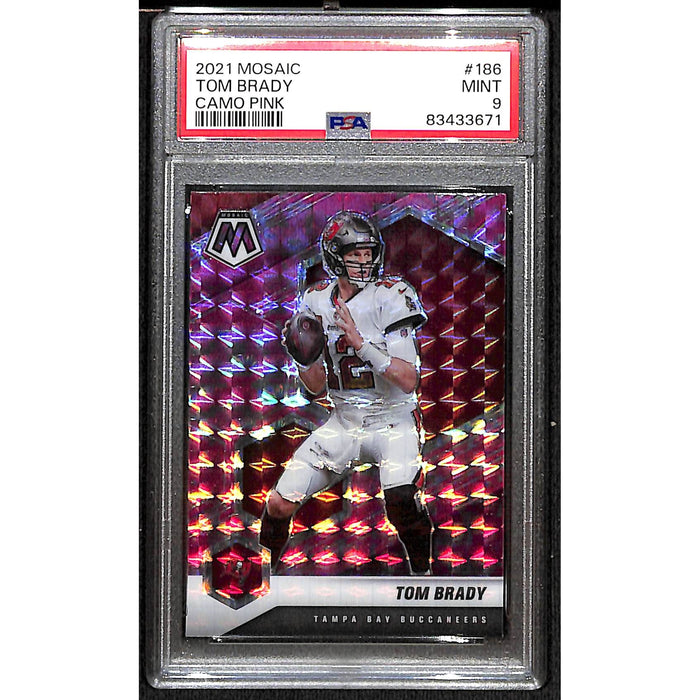 2021 Panini Mosaic Camo Pink #186 Tom Brady PSA 9 Mint