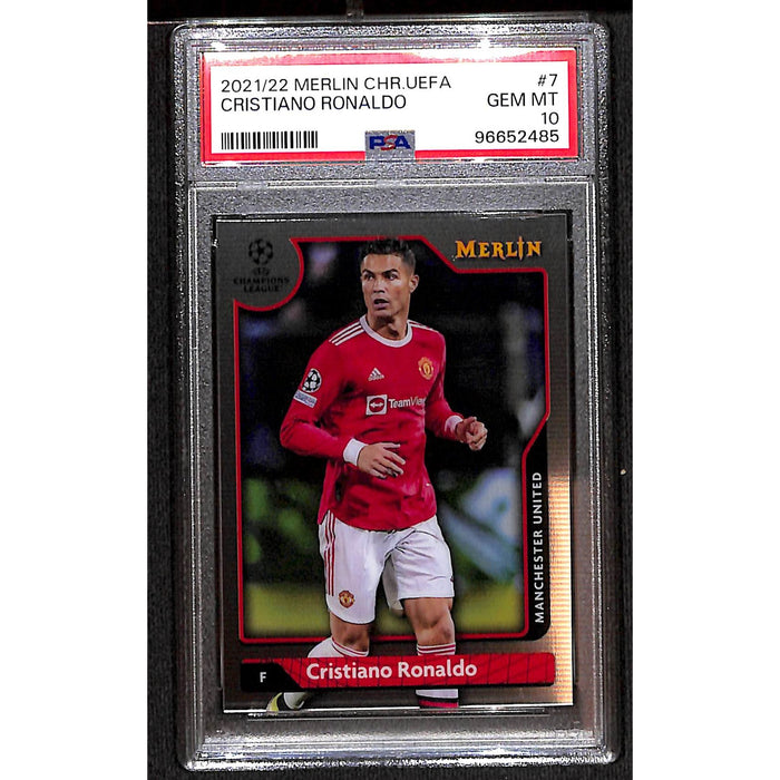 2021-22 Merlin CHR. UEFA #7 Cristiano Ronaldo PSA 10 GEM MT