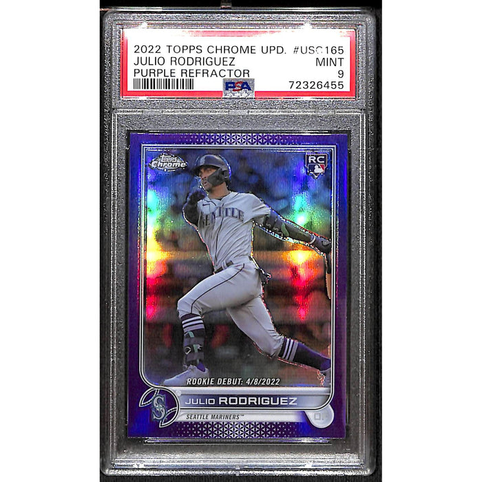 2022 Topps Chrome Update Purple Refractor #USC165 Julio Rodriguez PSA 9 MINT